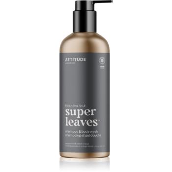Attitude Super Leaves Essentials gel de dus si sampon 2in1 Peppermint & Sweet Orange 473 ml