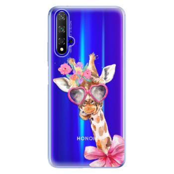 Odolné silikonové pouzdro iSaprio - Lady Giraffe - Huawei Honor 20