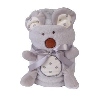 Pătură copii Willy Koala, 85 x 100 cm, gri