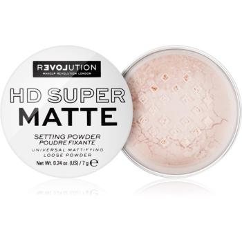 Revolution Relove HD Super Matte Pudră transparentă de fixare cu efect matifiant culoare Transparent 7 g