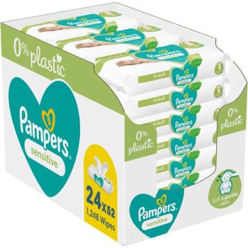 Pampers Sensitive Plastic Free Șervețele umede pentru copii pentru piele sensibila 24x52 buc