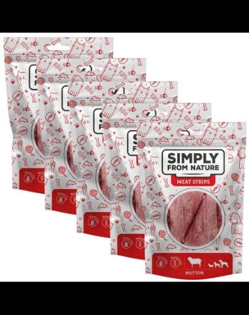 SIMPLY FROM NATURE Meat Strips 5x80 g fasii oaie gustare caini