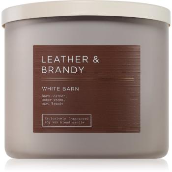 Bath & Body Works Leather & Brandy illatgyertya 411 g