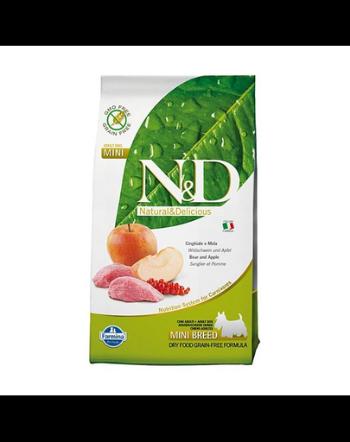 N&amp;D Boar &amp; Apple Adult Mini Hrana uscata caini talie mica, cu mistret si mar 800 g
