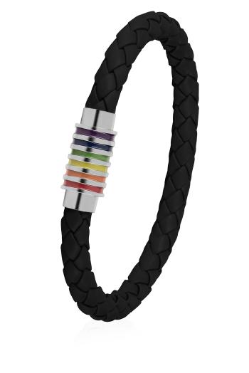 Troli Bratara din piele neagra cu inchidere magnetica