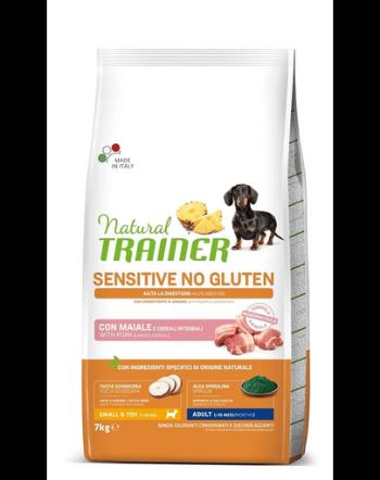 TRAINER Natural Sensitive No Gluten Small Toy Adult cu porc 7 kg hrana caine adult