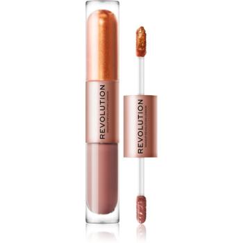 Makeup Revolution Double Up lichid fard ochi 2 in 1 culoare Luminous Bronze 2x2,2 ml