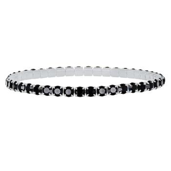 CRYSTalp Brățară tenis elastică cu cristale negre strălucitoare Aura 22270.JET.E