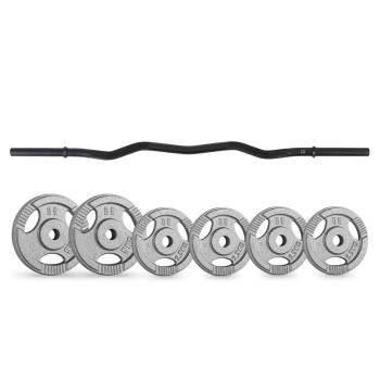 Capital Sports Discuri de gantere CURLBAR-SET, 20 KG, 6 greutăți, culoarea neagră