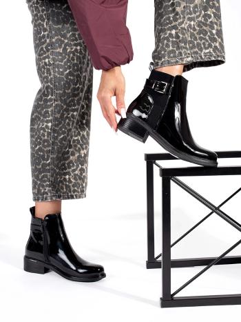 Botine negre excelente pentru femei cu toc lat