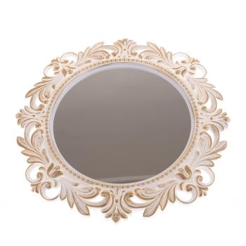 Oglindă de perete din plastic Castillo alb,diametru 51 cm