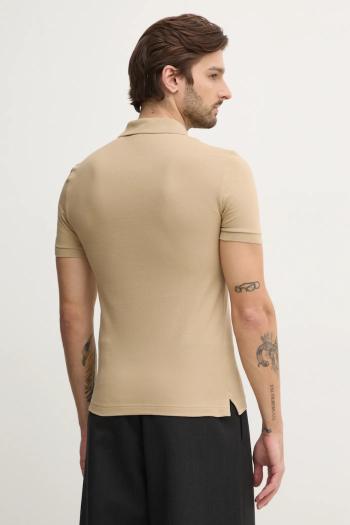 Lacoste pamut póló Koszulka Lacoste Pique Polo Shirt PH4012 02S bézs, sima, PH4012