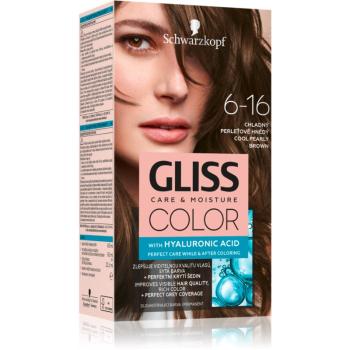 Schwarzkopf Gliss Color Culoare permanenta pentru par culoare 6-16 Cool Pearly Brown 2x60 ml