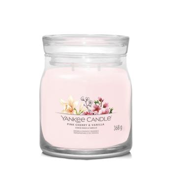 Yankee Candle Lumânare aromatică Signature sticlă medie Pink Cherry & Vanilla 368 g