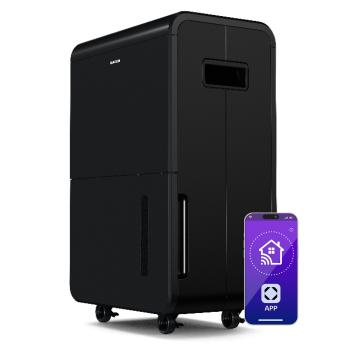 Klarstein DryFy Connect 70 dezumidificator, 70 l / zi, până la 90 m², control prin aplicație, mobil, rezervor de apă