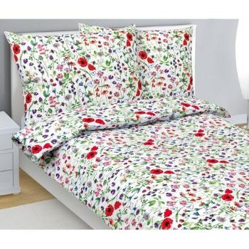Lenjerie de pat din bumbac Bellatex Wolf poppiesroșu , 140 x 200 cm, 70 x 90 cm