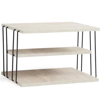 Masă de cafea Lifon Black Travertine, crem deschis