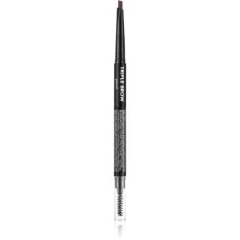 flormar Triple Brow Pencil creion pentru sprancene 3 in 1 culoare 002 Auburn 0.75 g