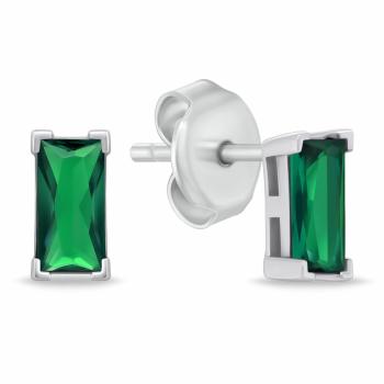 Brilio Silver Cercei din argint cu zircon cubic verde EA1176WG
