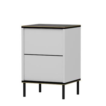 Măsuță de noptieră Imaj White Marble, alb + negru