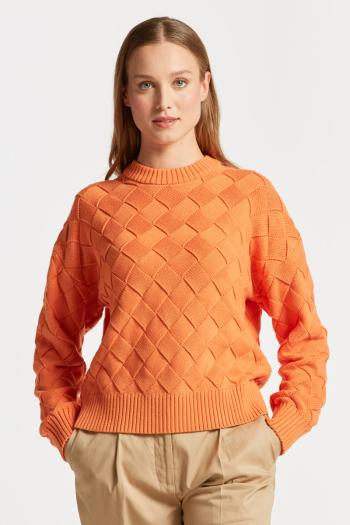 PULÓVER GANT D2. WEAVE KNIT C-NECK APRICOT ORANGE