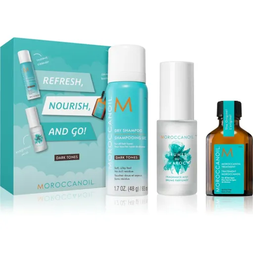 Moroccanoil Refresh, Nourish, and Go! (Dark Tones) set pentru părul închis la culoare pentru femei