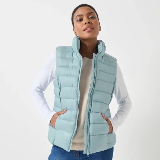 Vestă matlasată impermeabilă cu fermoar