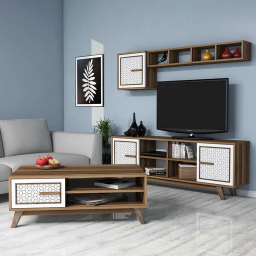 Set mobilier living, Hanah Home, Ayla, Nuc/Alb