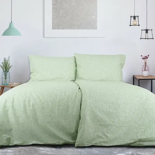 B.E.S. Petrovice Lenjerie de pat creponată TopClass Green flowers, 140 x 200 cm, 70 x 90 cm