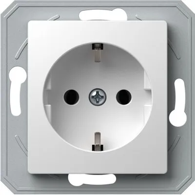 Ekonomik Priza SCHUKO 1P 16A ST IP20 Alb, TEM Modul TEM-VE10PWXO-B