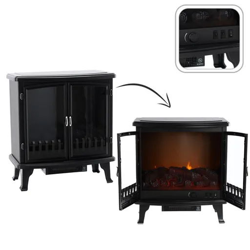 Șemineu electric - imitație de flacără 63,5 x 35 x 70 cm, 900/1800W