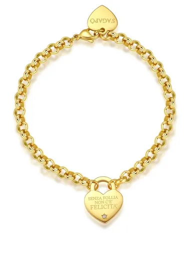 S'Agapõ Brățară jucăușă placată cu aur cu inimă SBM81