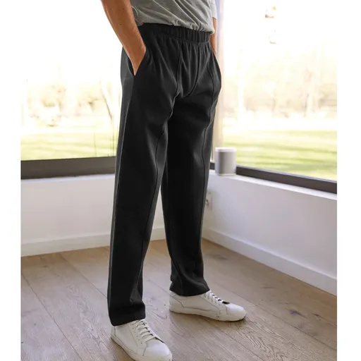 Pantaloni Molton casual drepți cu talie elastică