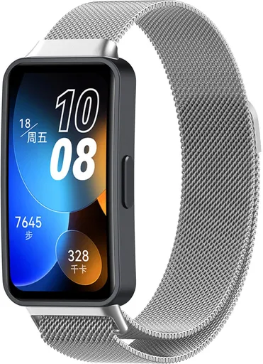 4wrist Brățară milaneză cu închidere magnetică pentru Huawei Watch Band 10, 9, 8 - Silver