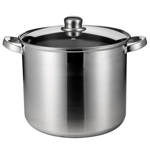 Oala adanca Rosberg R51211B24, 24 cm, 9 litri, inductie, capac, inox