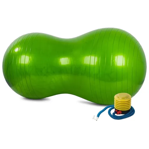 Minge de gimnastică Peanut cu pompă, verde, verde