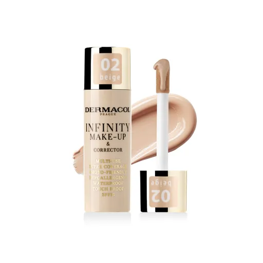 Dermacol Machiaj cu acoperire ridicată și corector Infinity (Multi-Use Super Coverage Waterproof Touch) 20 g 02 Beige