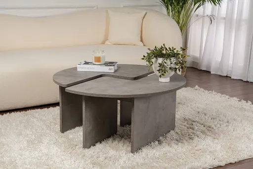 Masuta de cafea, Hanah Home, Moira, 90x41 cm, Gri beton