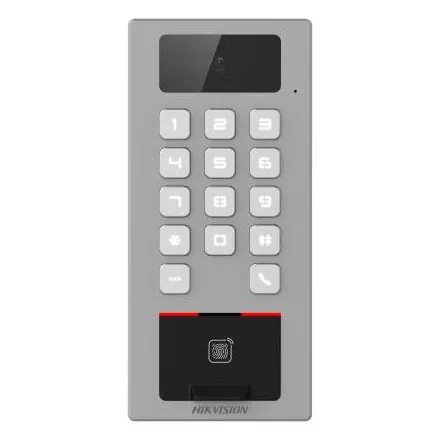 Terminal control acces Hikvision DS-K1T502DBFWX-C, 2MP, PIN, amprenta, card, IP65, IK09