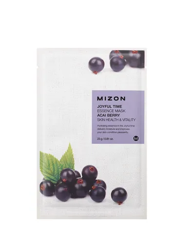 Mizon Bumbac 3D Mască facială cu Acai Berry pentru pielea sănătoasă şi plină de vitalitate Joyful Time (Essence Mask Acai Berry) 23 g
