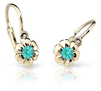 Cutie Jewellery Cercei pentru copii din aur galben C2151-10-X-1 verde deschis