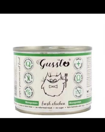 GUSSTO Cat Fresh Chicken CARNE PROASPĂTĂ DE PUI 200 g