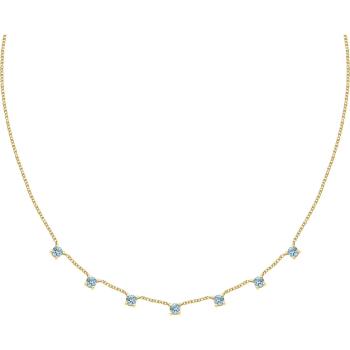 Morellato Colier placat cu aur cu zircon cubic albastru Tesori SAIW303