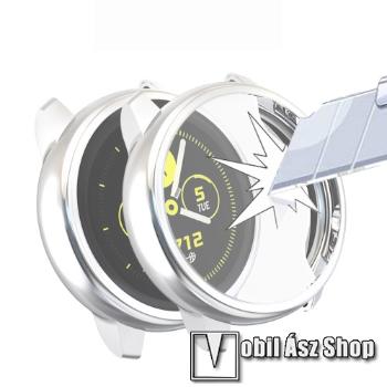 Okosóra szilikontok - A teljes előlapot védi, 360 fokos védelem! - EZÜST - SAMSUNG SM-R500 Galaxy Watch Active