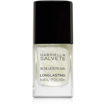 Gabriella Salvete Longlasting Enamel lac de unghii cu rezistenta indelungata cu particule stralucitoare culoare 18 Silver Pearl 11 ml