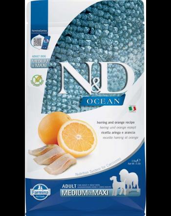 FARMINA N&amp;D Ocean Adult Medium/Maxi Hrana pentru caini talie medie sau mare, cu hering si portocale 2,5 kg