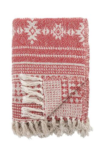 Bloomingville pamut ágytakaró 160 x 130 cm piros