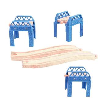 Bigjigs Rail Set șine din lemn pentru construcția podului