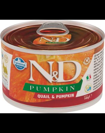 FARMINA N&amp;D Pumpkin - Hrană umedă pentru câini cu dovleac și prepeliță 140 g