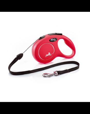 FLEXI New Classic lesa automata cu sir pentru caini, rosu, marimea S, 8 m
